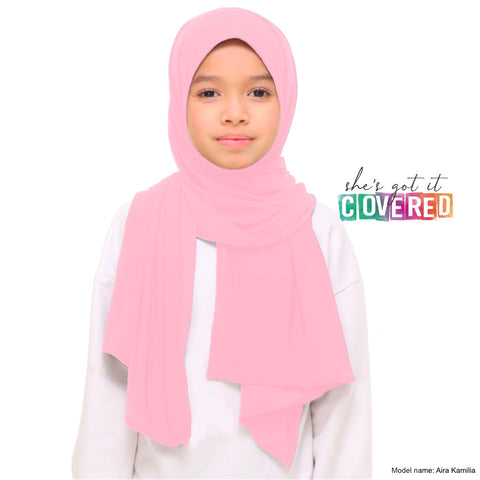 Baby Pink Button Hijab