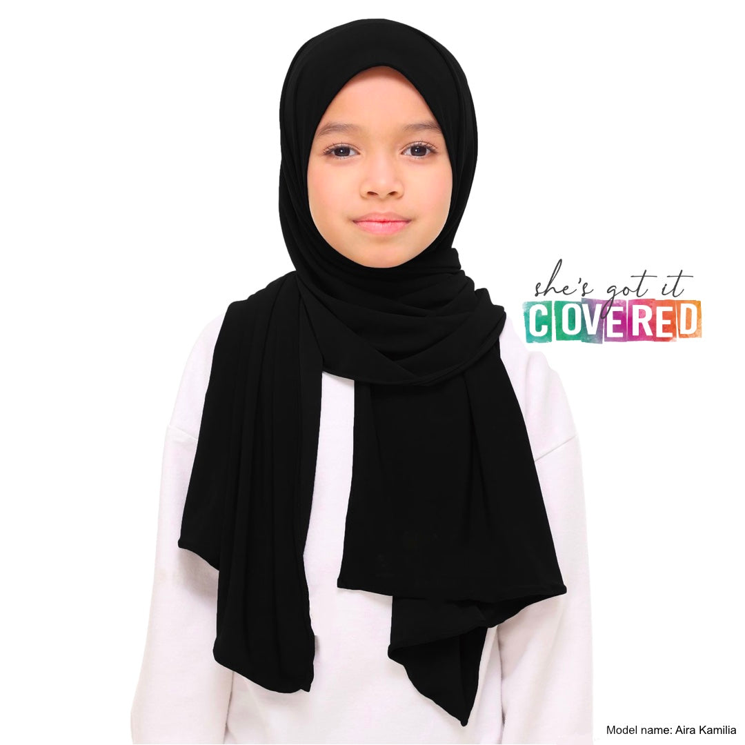 Black Button Hijab