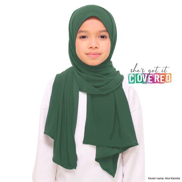 Emerald Green Button Hijab