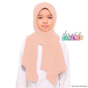 Peach Button Hijab