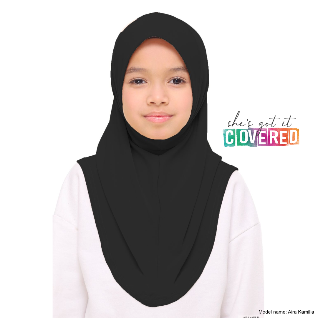 Black Slip on Hijab