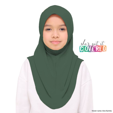 Emerald Green Slip on Hijab