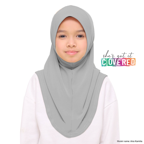 Grey Slip on Hijab