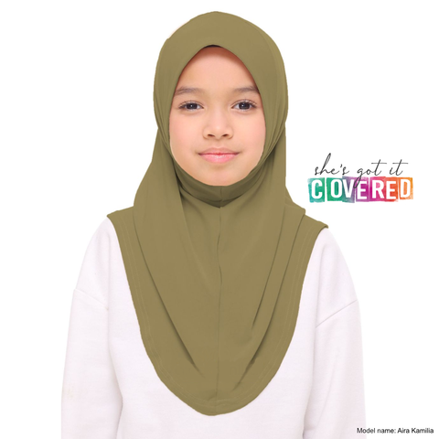 Olive Slip on Hijab