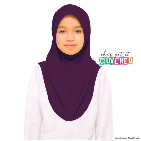 Dark Purple Slip on Hijab